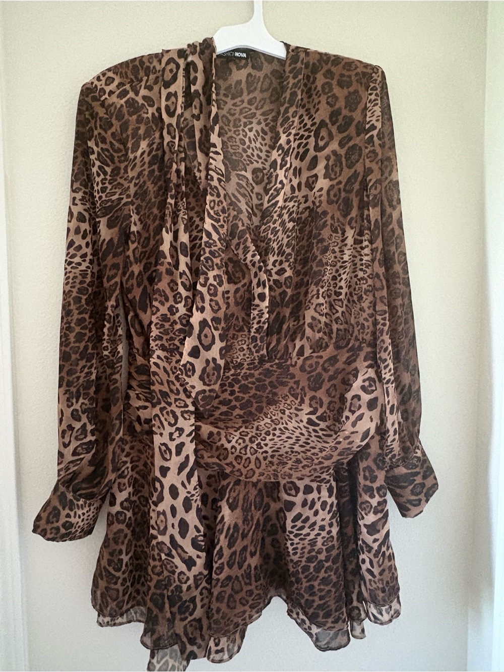 Fashion Nova Brown Leopard Print Midi Dress